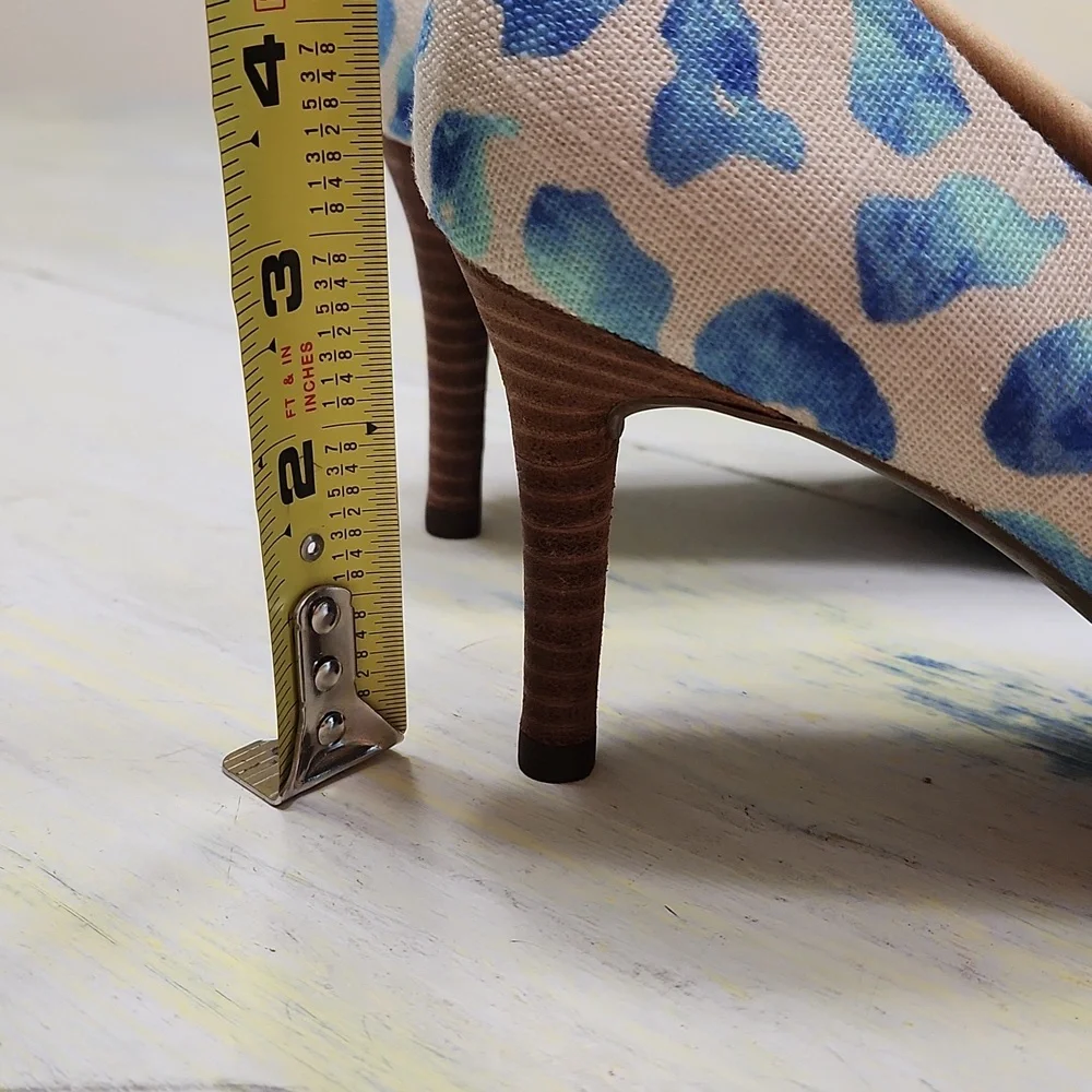 Blue leopard print linen heels Rockport TotalMotion Size 8 Never worn - Picture 3 of 12